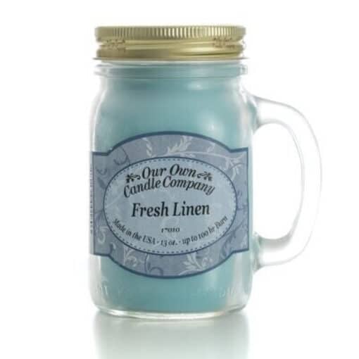 Fresh Linen Mason Jar Candle